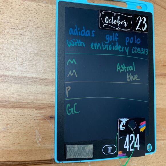 Adidas Golf Polo Shirt Mens M Medium Astral Blue Embroidered Front Performance - Picture 10 of 11